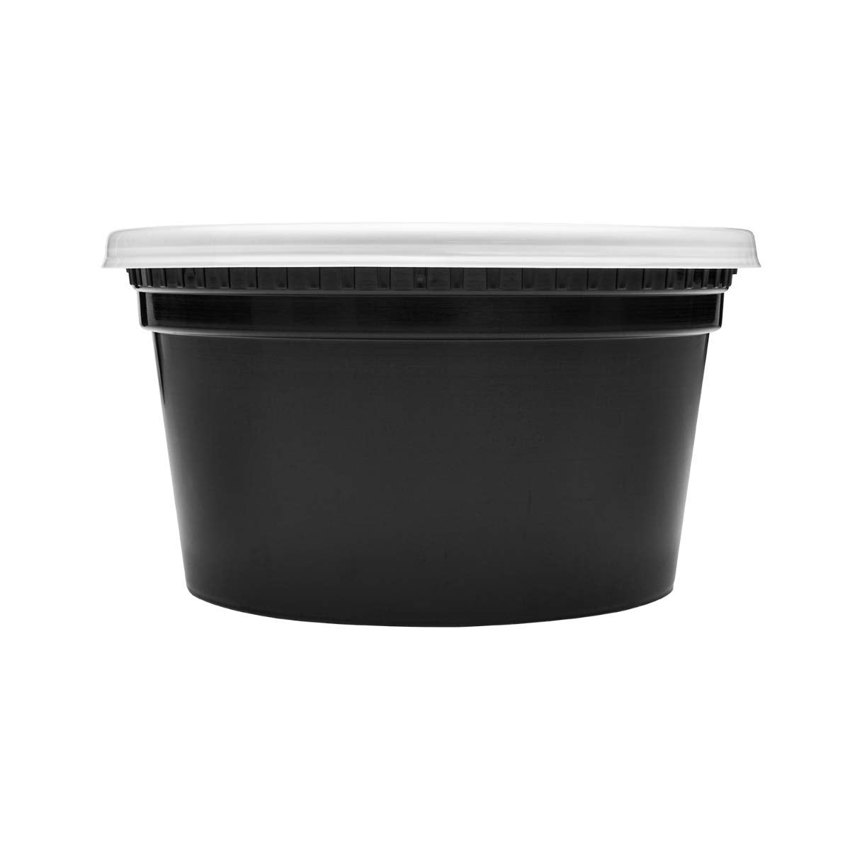12oz 240 ct Black PP Injection Molded Round Deli Containers with Lids (240 Count)