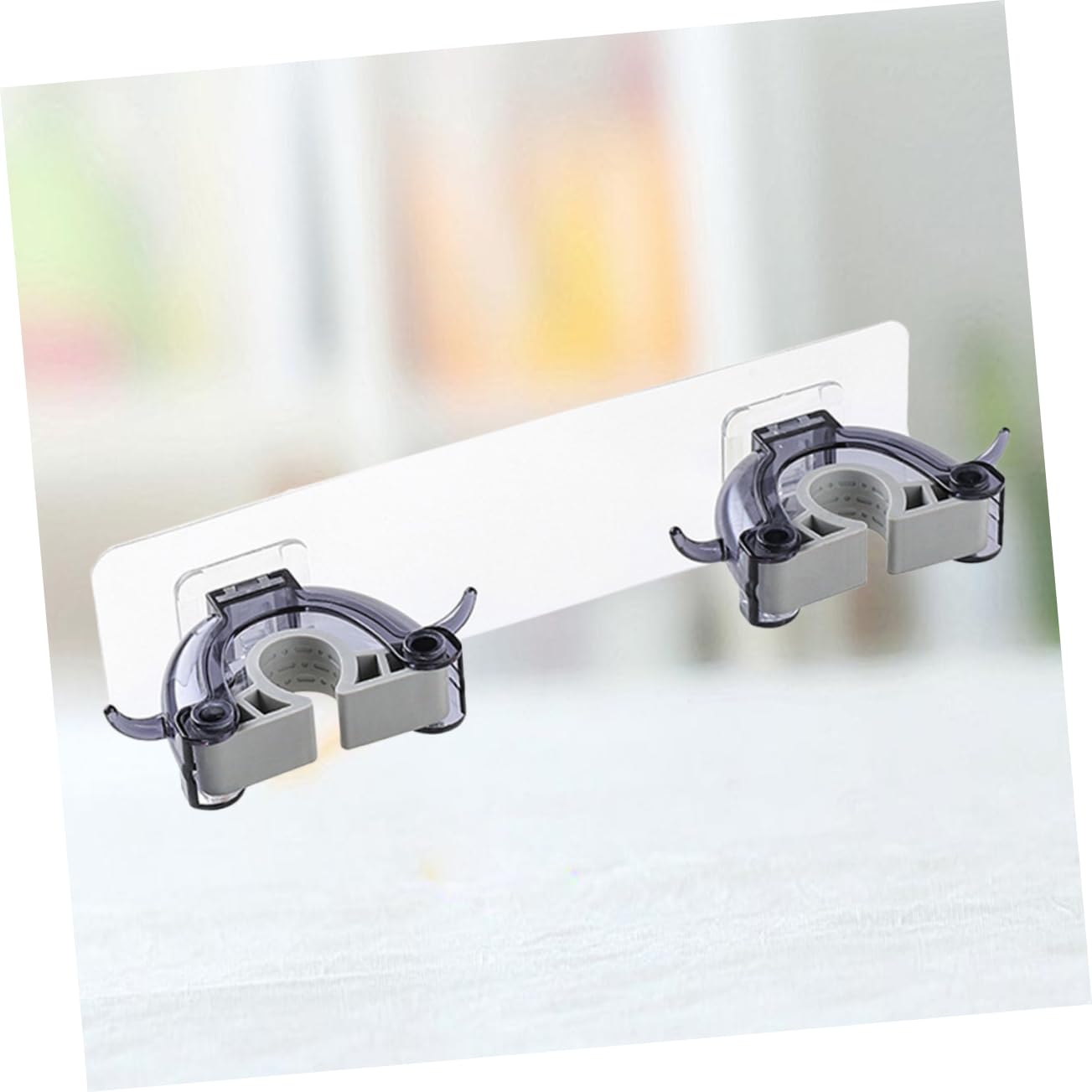 Plastic Mop Clip Double Buckles Broom Hanger Mop Hook Seamless Design Home Kitchen