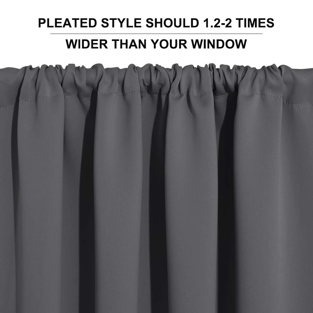 Short Blackout Curtains for Small Window Kitchen Bathroom Cafe RV