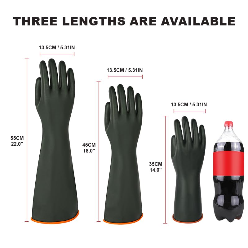 Heavy Duty Latex Chemical Resistant Gloves (2 Count)