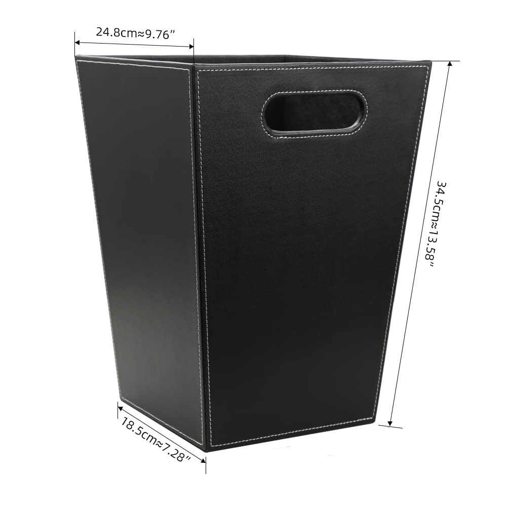Classic Pu Leather Trash Can Wastebasket