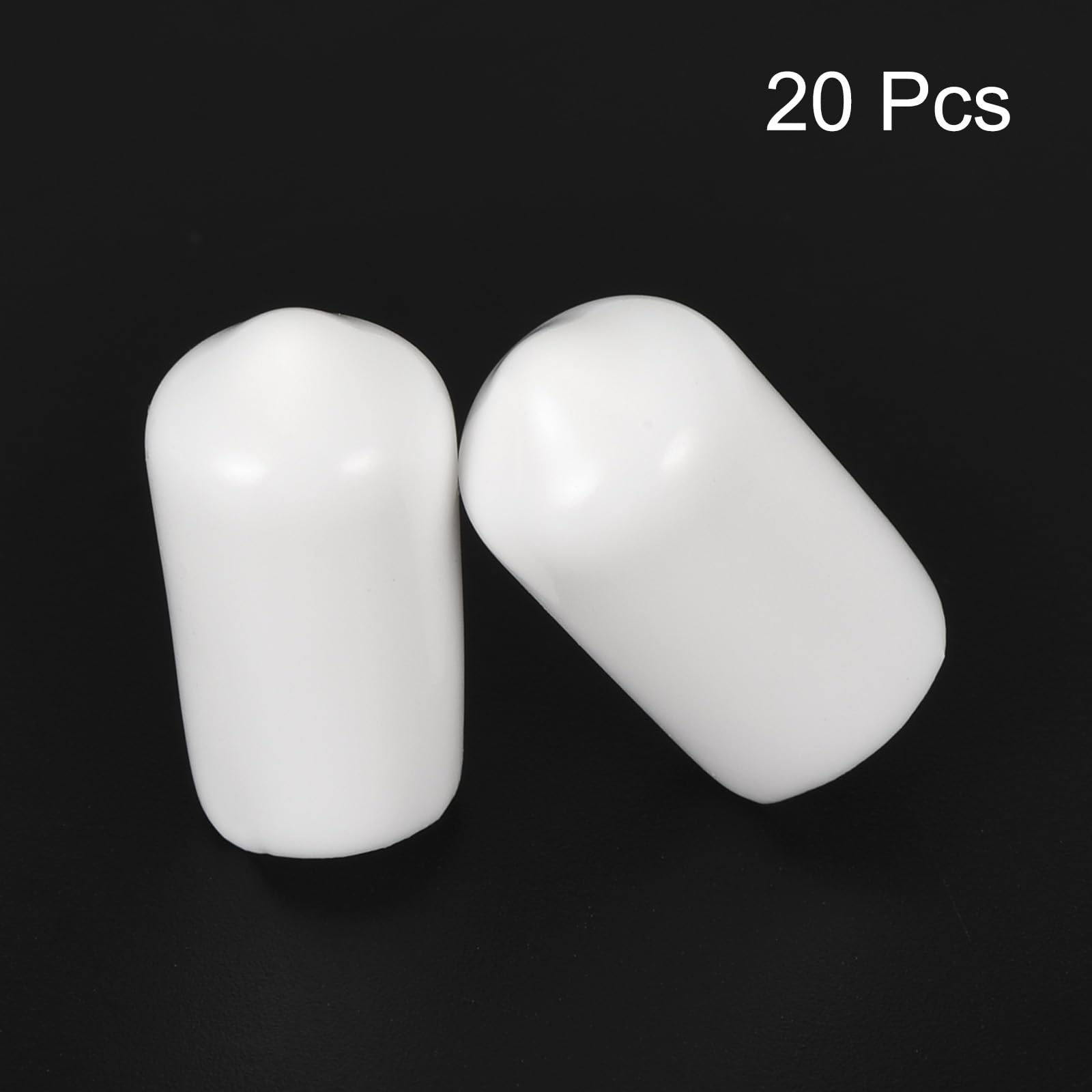20pcs Rubber End Caps 8.5mm ID Vinyl Round End Cap Cover Screw Thread Protectors White