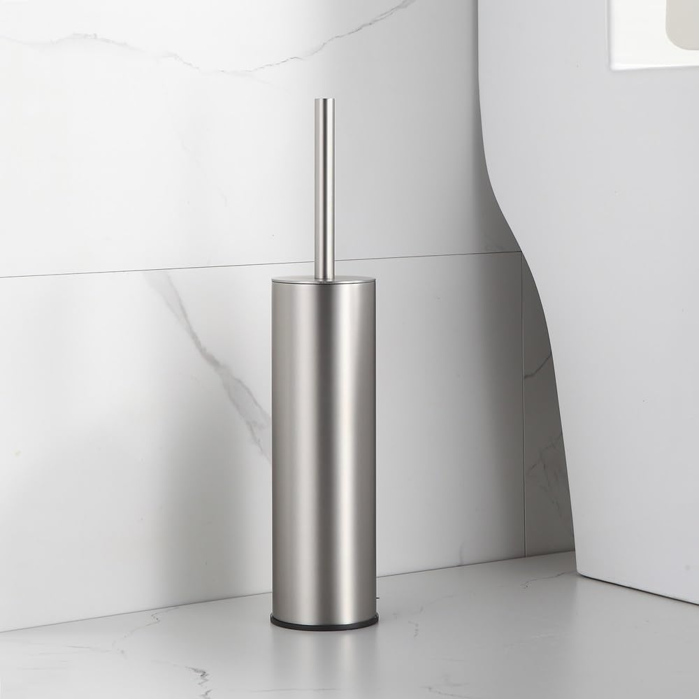 Toilet Brush and Holder Set Brushed Nickel Stainless Steel