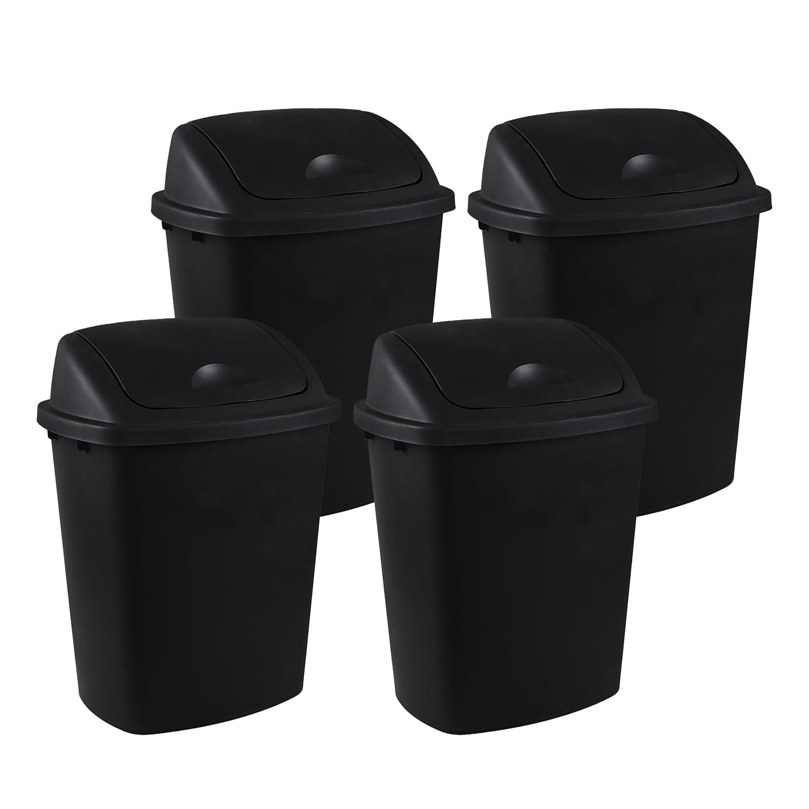 4 Pack 11 Gallon Kitchen Trash Cans with Swing Top (4 Count)
