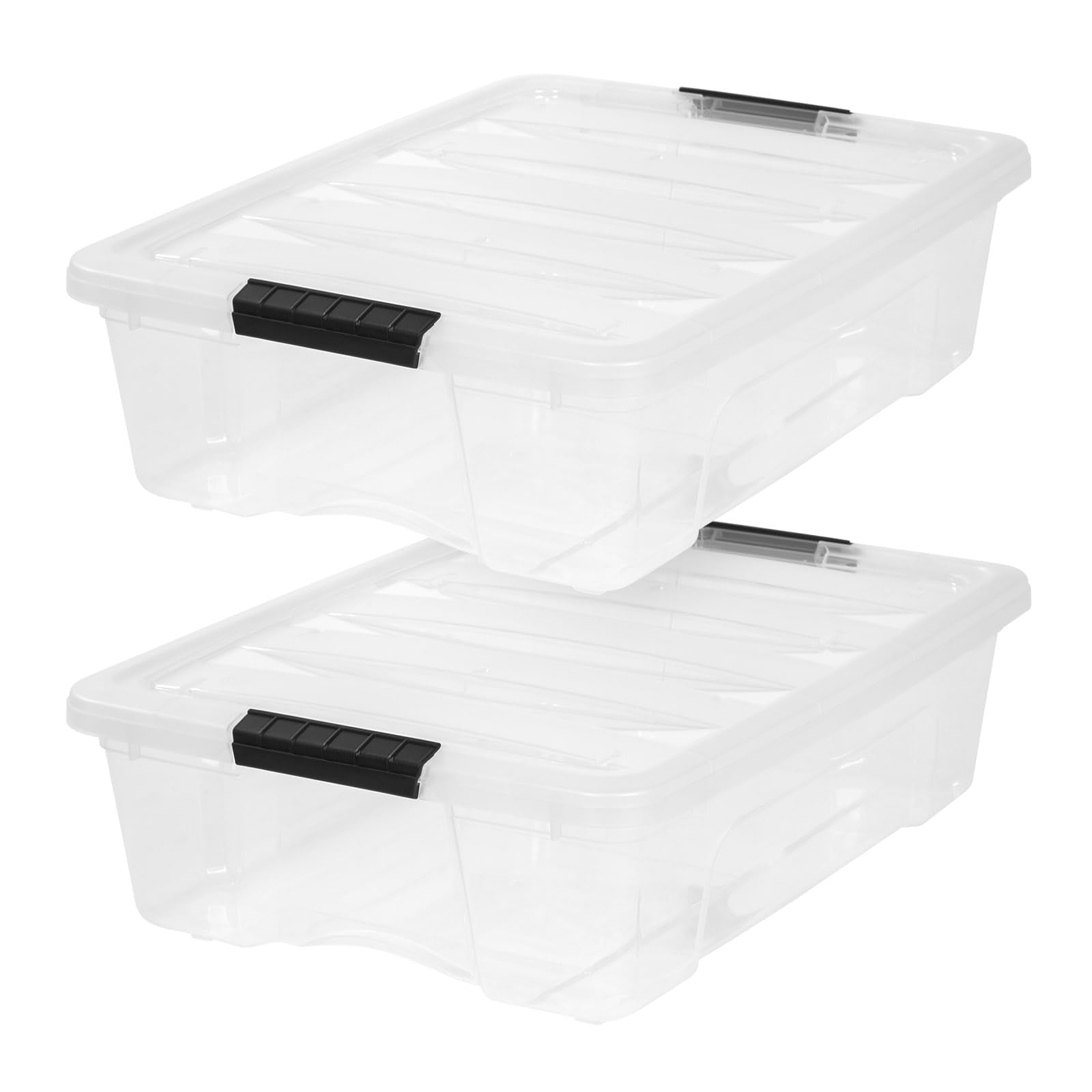 2 Pack 27 Quart Storage Bins with Lids (2 Count)