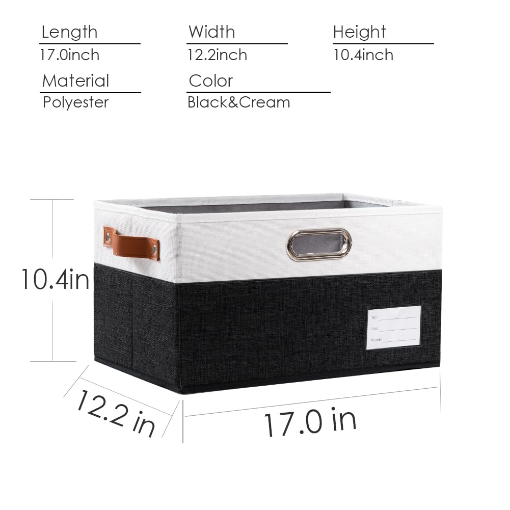 Larger Foldable Storage Bins with Handles [3 (3 Count)
