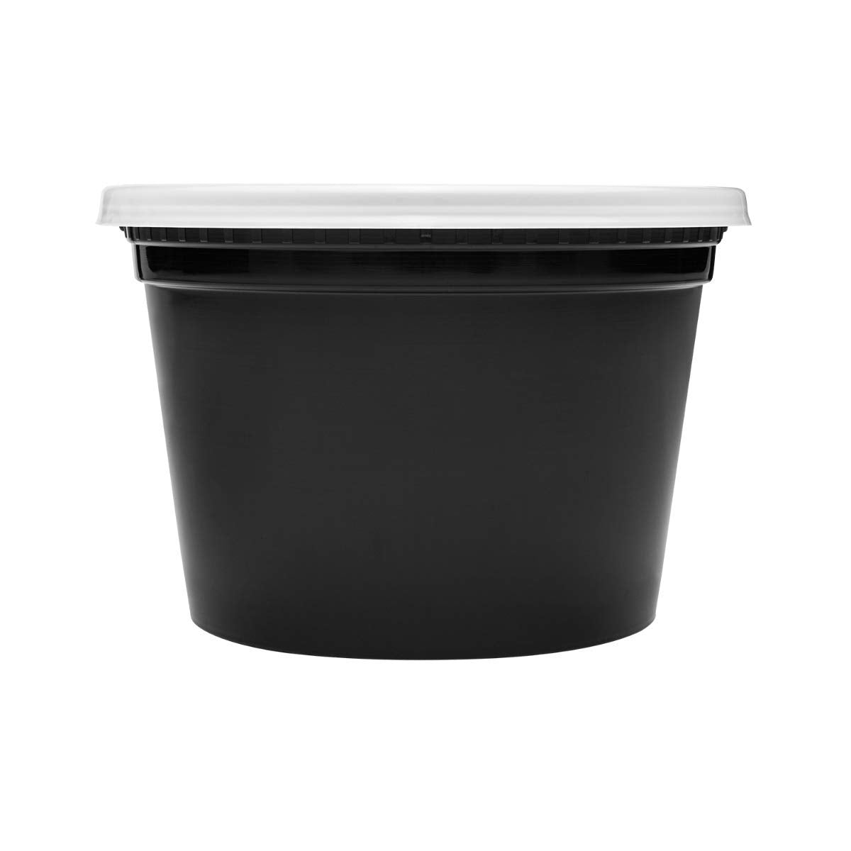 16oz 240 ct Black PP Injection Molded Round Deli Containers with Lids (240 Count)