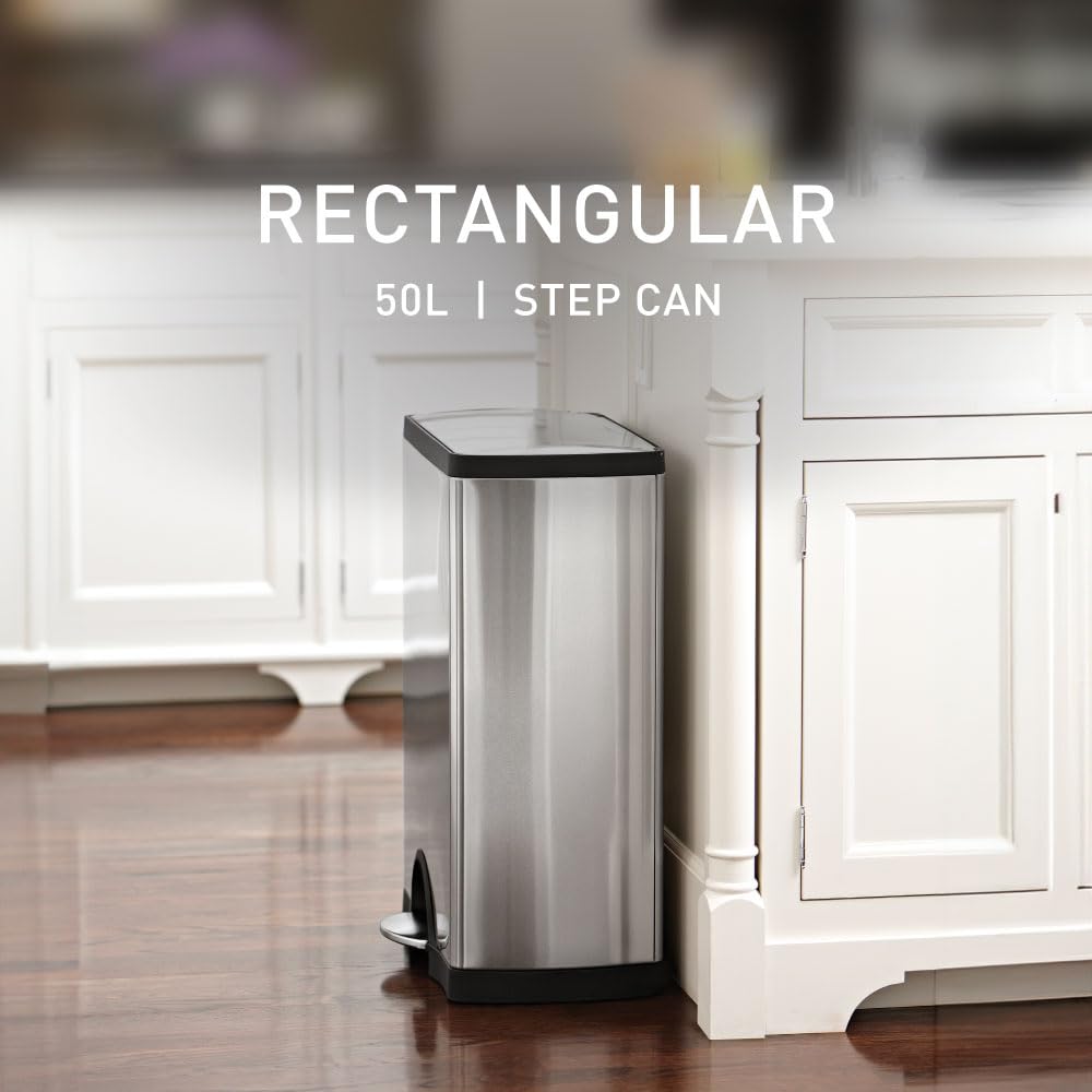 50 Liter 13.0 Gallon Rectangular Kitchen Step Trash Can
