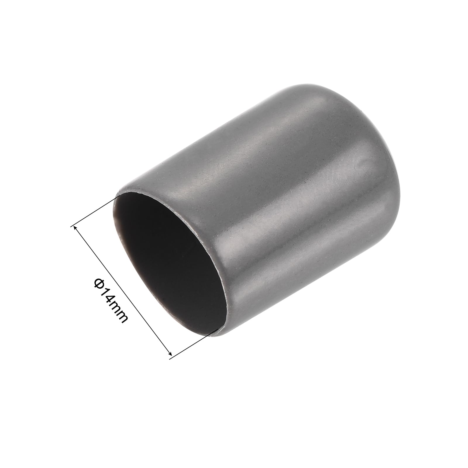 20pcs Rubber End Caps 14mm ID Vinyl PVC Round Tube Bolt Cap Cover Screw Thread Protectors Dark Grey