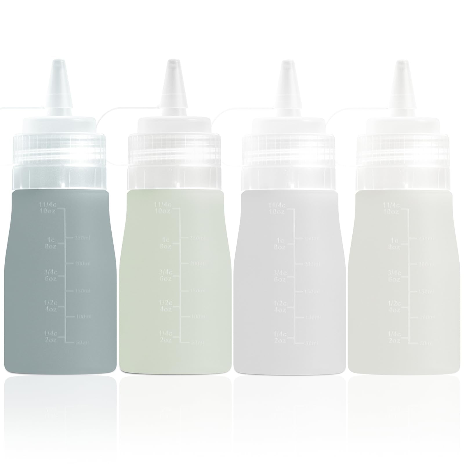 12 oz Silicone Squeeze Bottles for Sauces & Oil (4 Count)