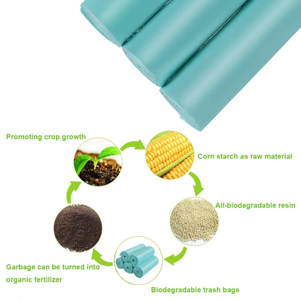 1.2 Gallon Biodegradable Trash Bags Small Trash Bags Unscented Garbage Bags Compostable Wastebasket Can Liners for Bathroom (125 Count)