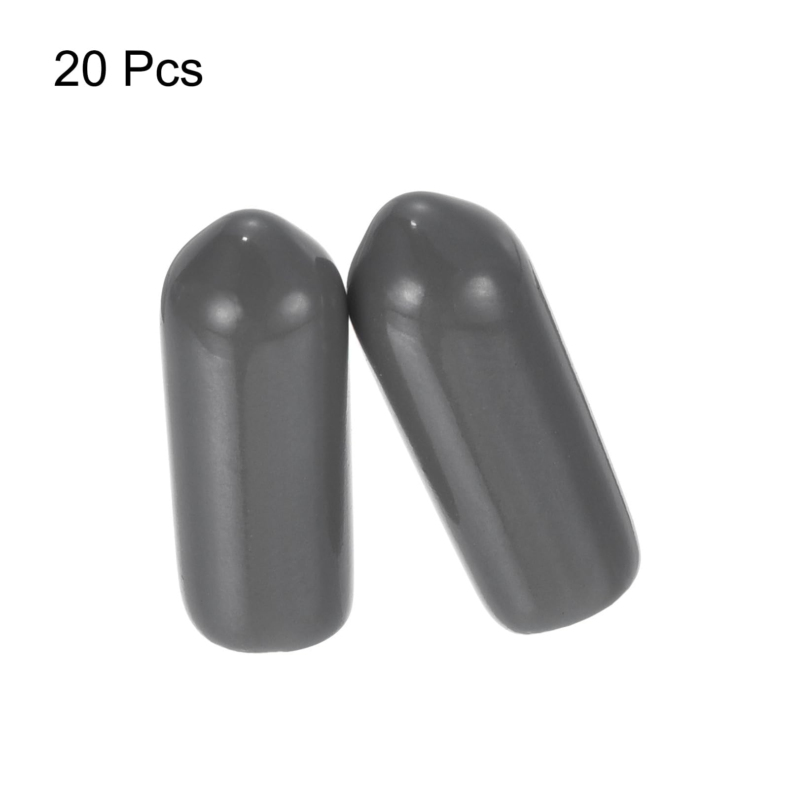 20pcs Rubber End Caps 4mm ID Vinyl PVC Round Tube Bolt Cap Cover Screw Thread Protectors Dark Grey