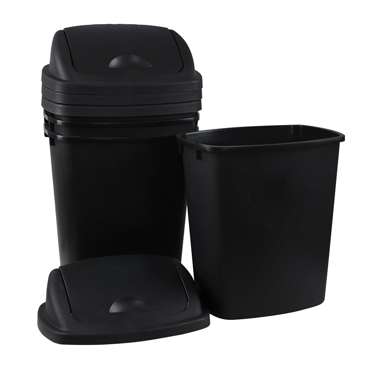 4 Pack 6 Gollons Garbage Bin with Lid (4 Count)