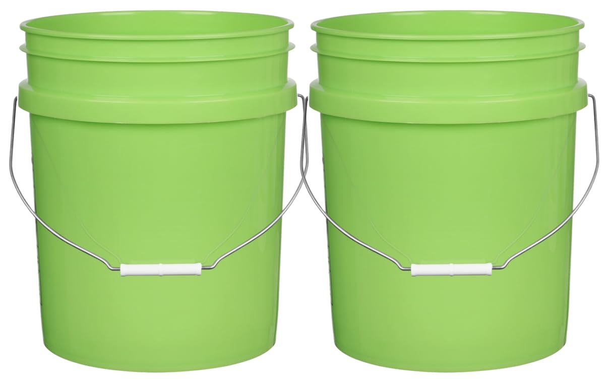 5 Gallon Premium HPDE Plastic Bucket (2 Count)