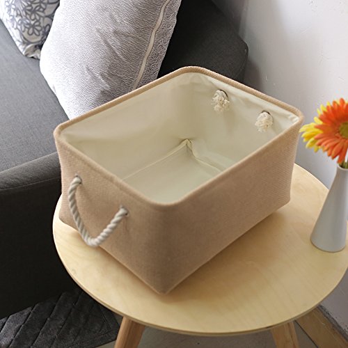 Decorative Basket Rectangular Fabric Storage Bin Organizer Basket with Handles for Clothes Storage
