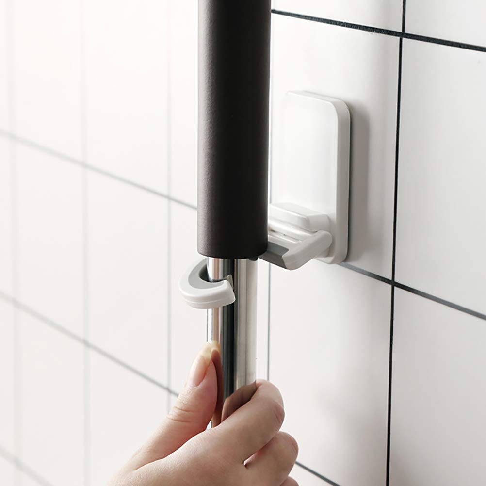 Punch Free Mop Hooks Adhesive Broom Holder Wall Mount 3 (3 Count)