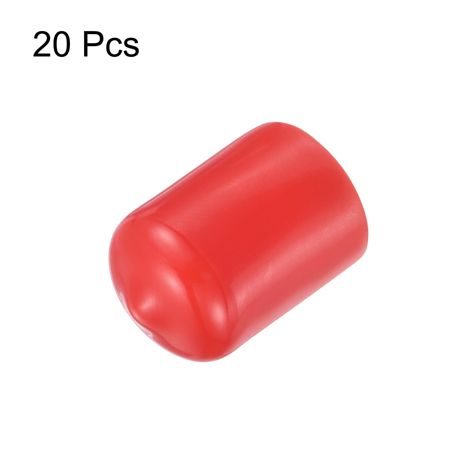 20pcs Rubber End Caps 14.5mm ID Vinyl Round Tube Bolt Cap Cover Thread Protectors Red