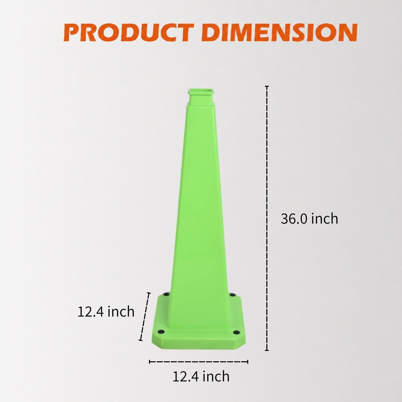 3 Pack 36 Inch Solid Green Traffic Cone