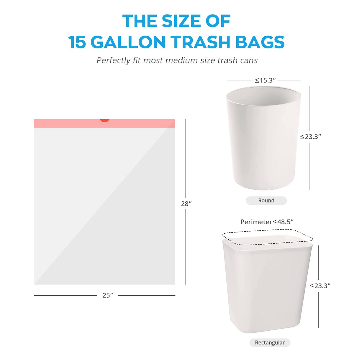 15 Gallon Drawstring Trash Bags (80 Count)