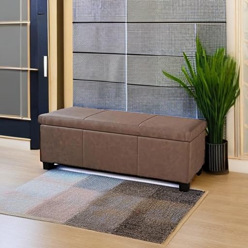Storage Faux Leather Ottoman