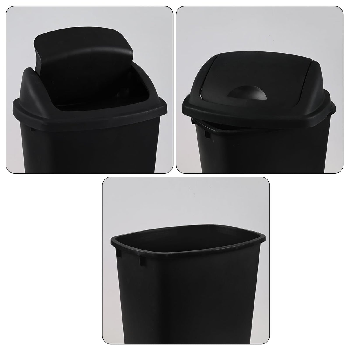 6 Gallon Plastic Garbage Cans with Swing Lid (4 Count)