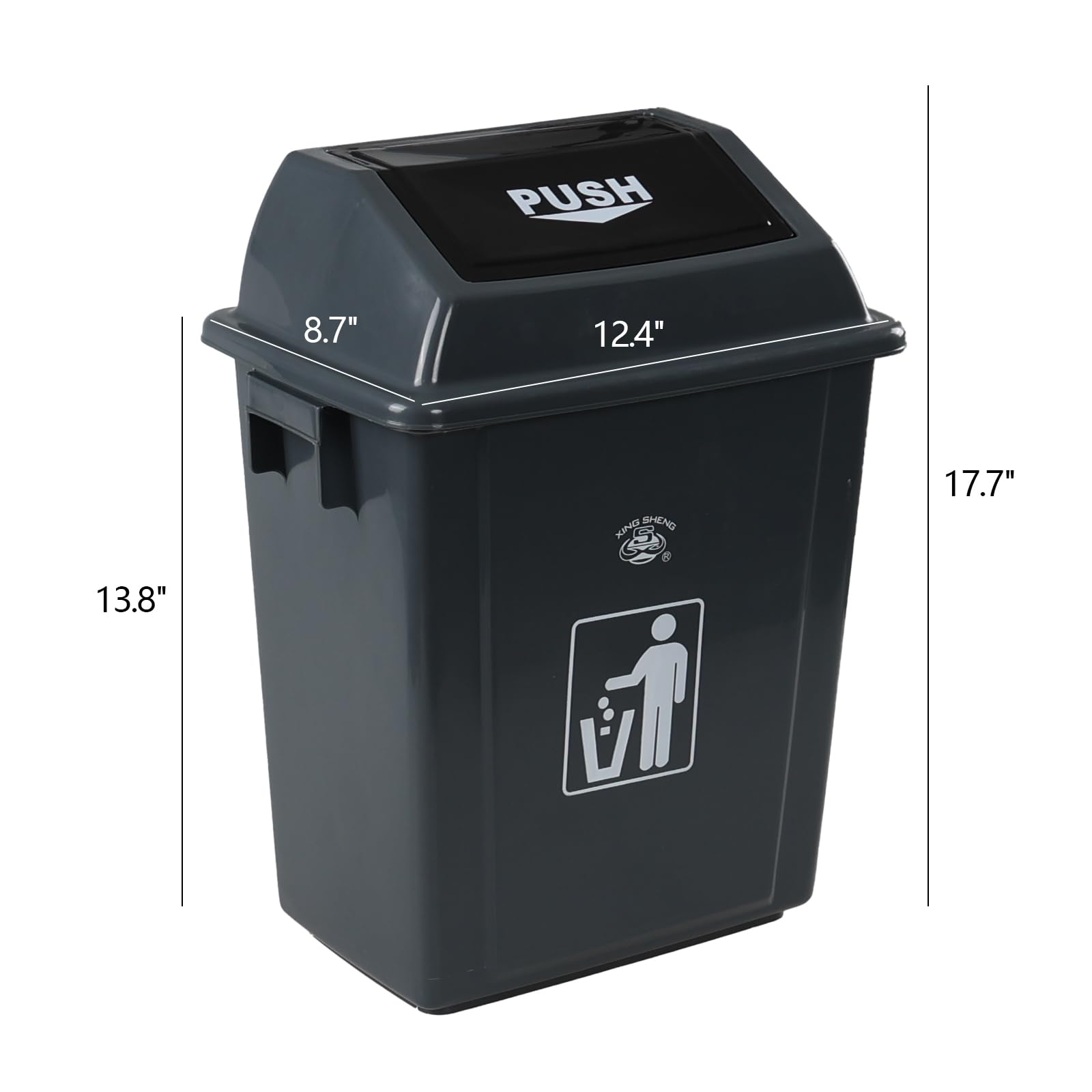 6 Gallon Plastic Garbage Can Swing Lid (4 Count)