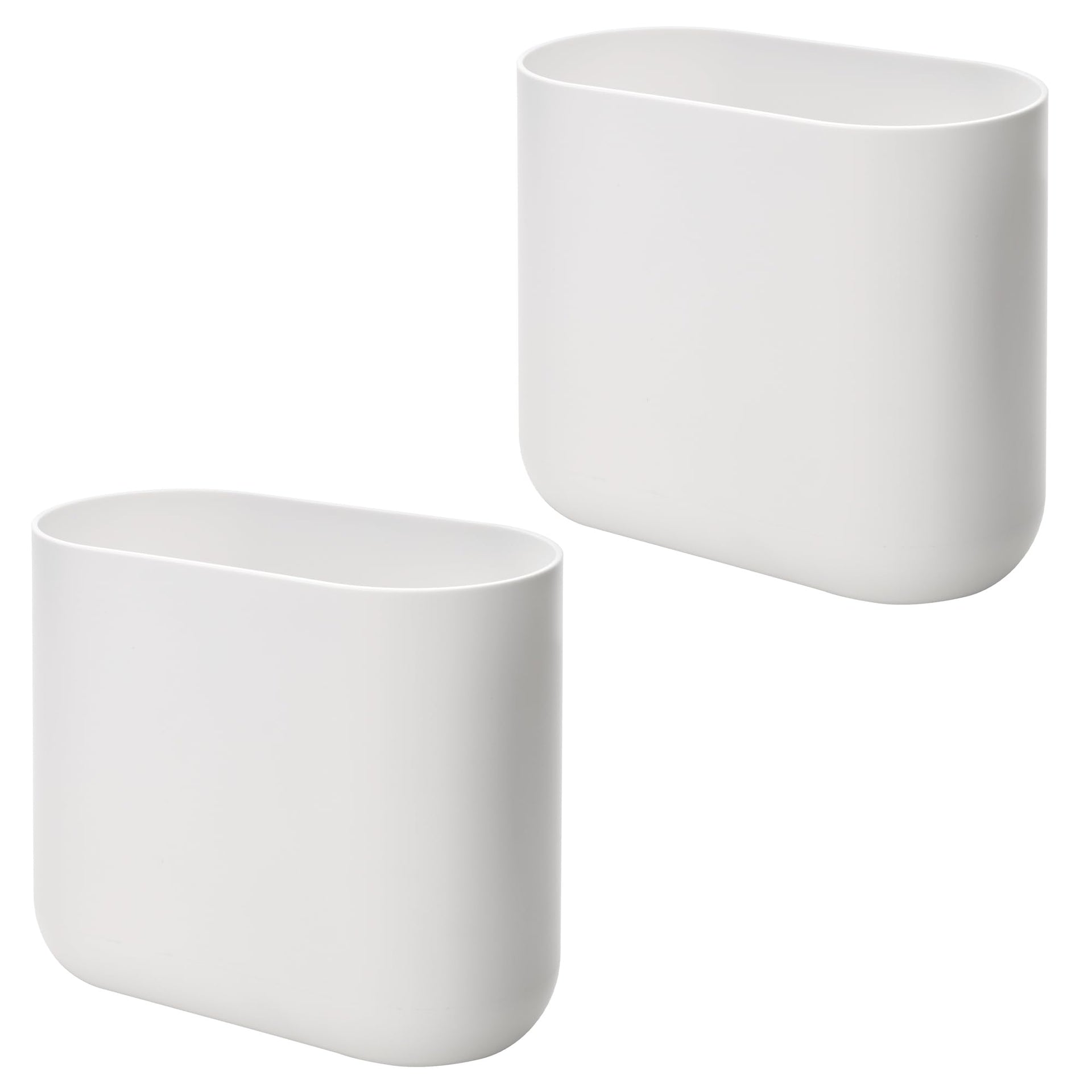 Small Slim Plastic Bathroom Trash Can (2 Count)