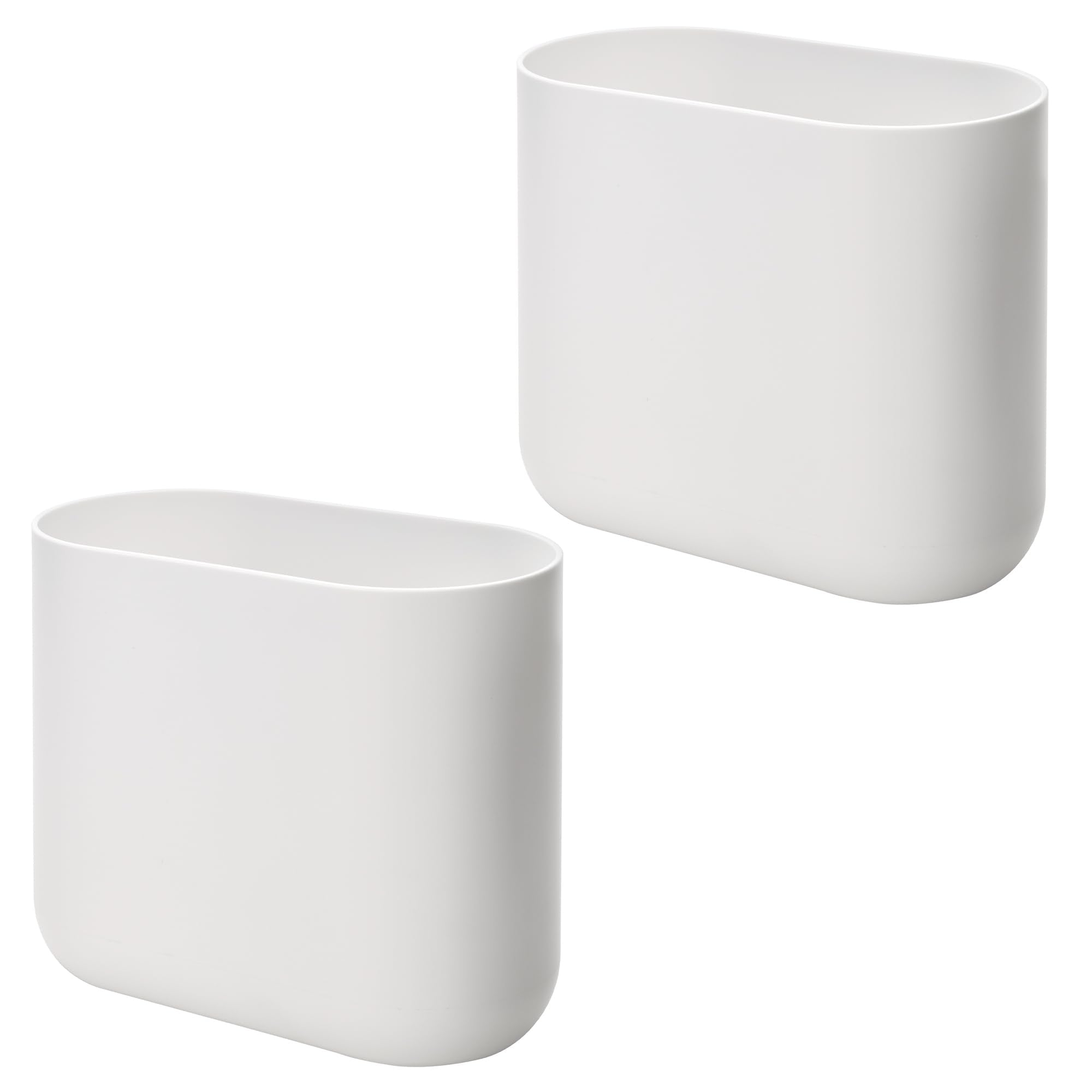 Small Slim Plastic Bathroom Trash Can (2 Count)