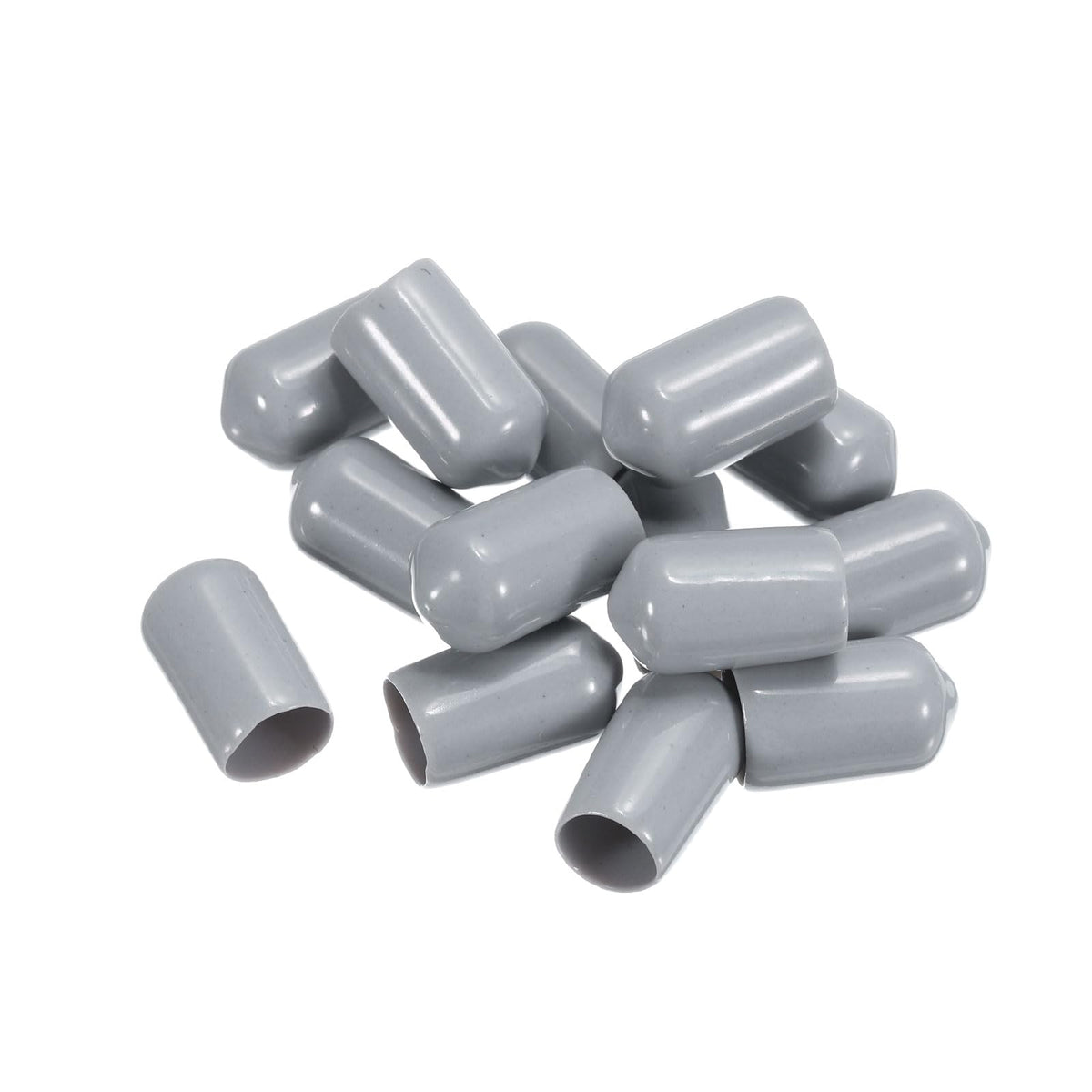 20pcs Rubber End Caps 9mm ID Vinyl PVC Round Tube Bolt Cap Cover Screw Thread Protectors Grey