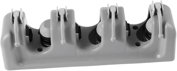 Garage Storage Rack Mop Broom Holder Wall Mount Ball Slots Hooks Umbrella Clip Holder Grey