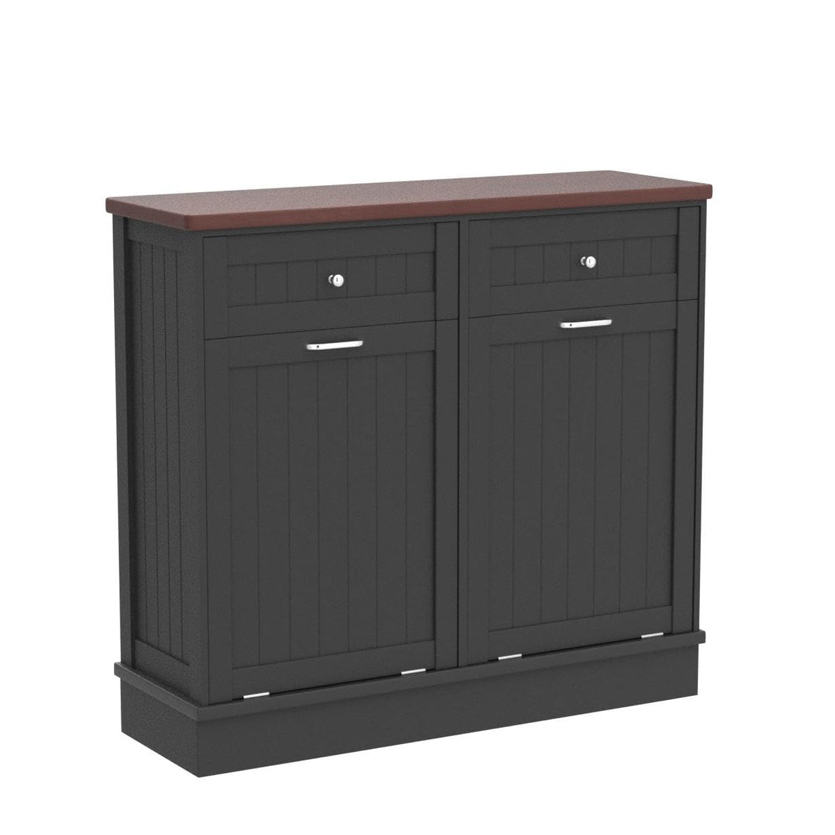 2 x 10 Gallon Tilt Out Trash Cabinet with 2 Big Storage Drawer