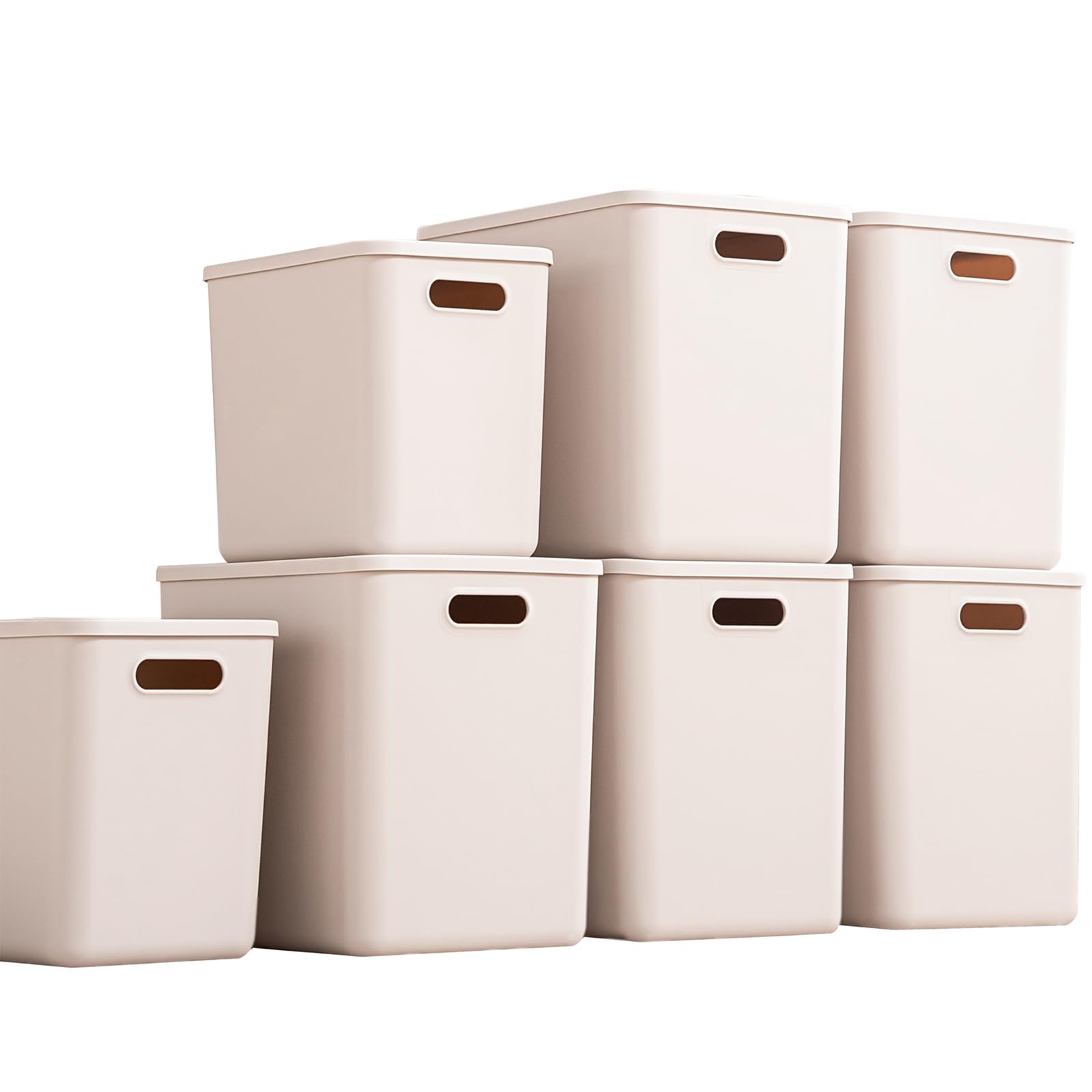 Plastic Storage Bins with lids (7 Count)