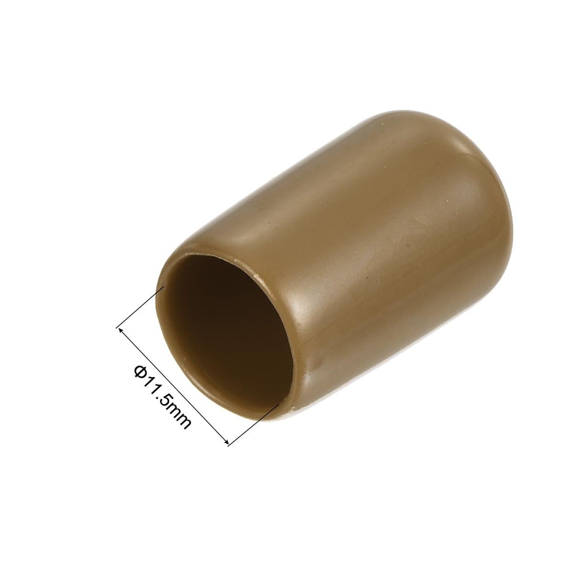20pcs Rubber End Caps 11.5mm ID Vinyl PVC Round Tube Bolt Cap Cover Screw Thread Protectors Light Brown