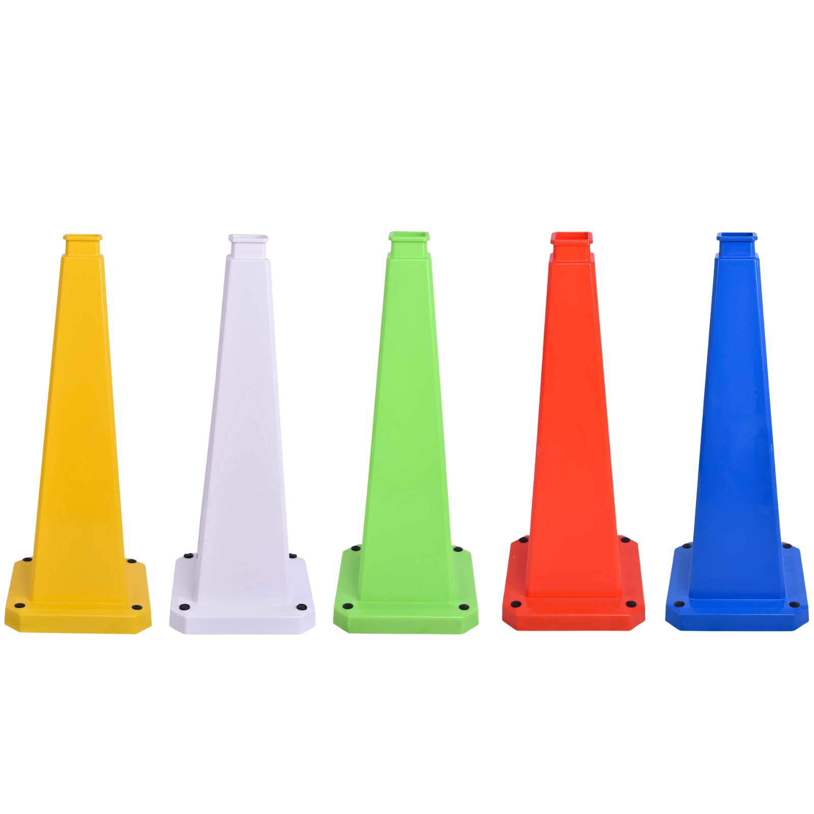 6 Pack 36 Inch Solid Blue Traffic Cone