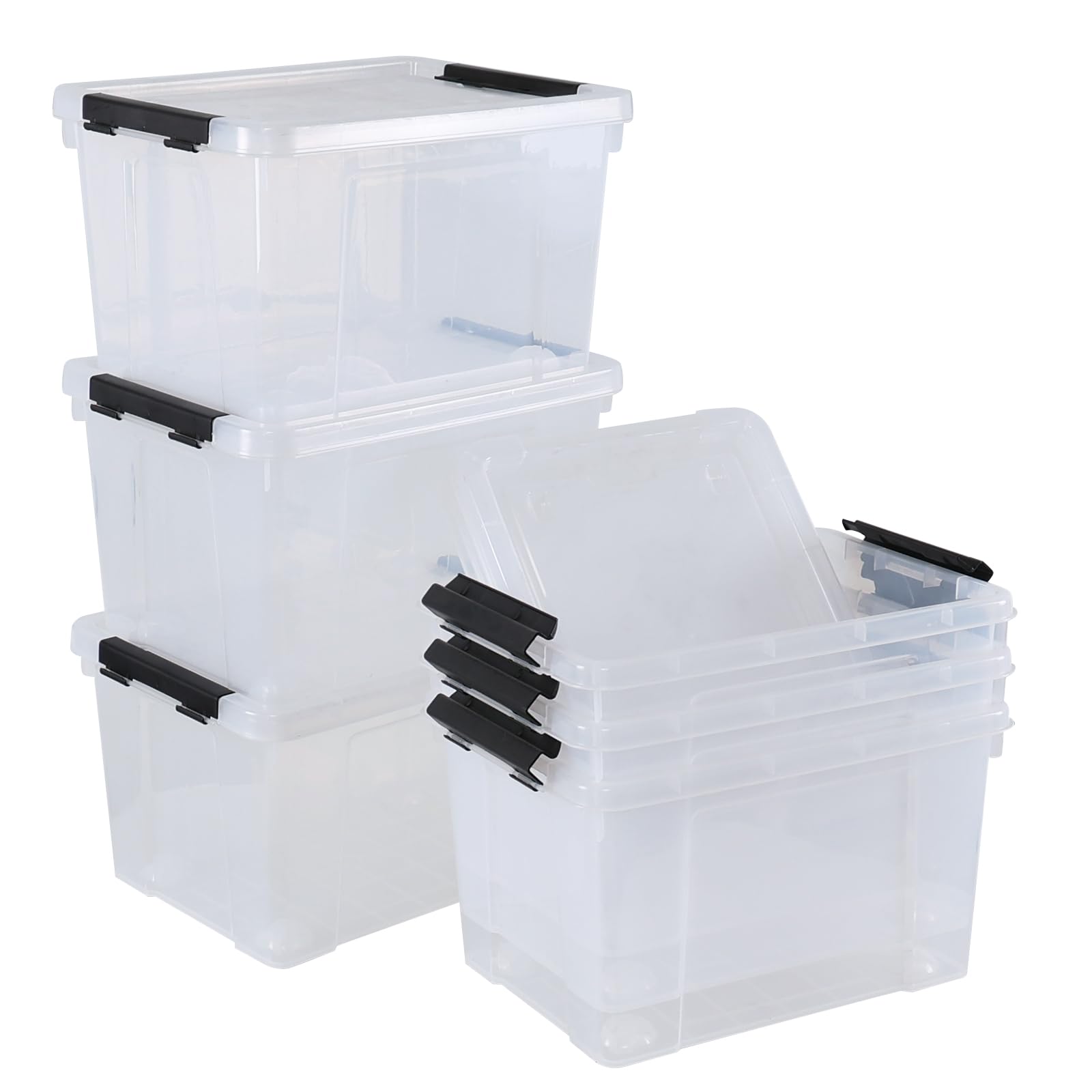 22 Quart Plastic Storage Box with Lid (6 Count)