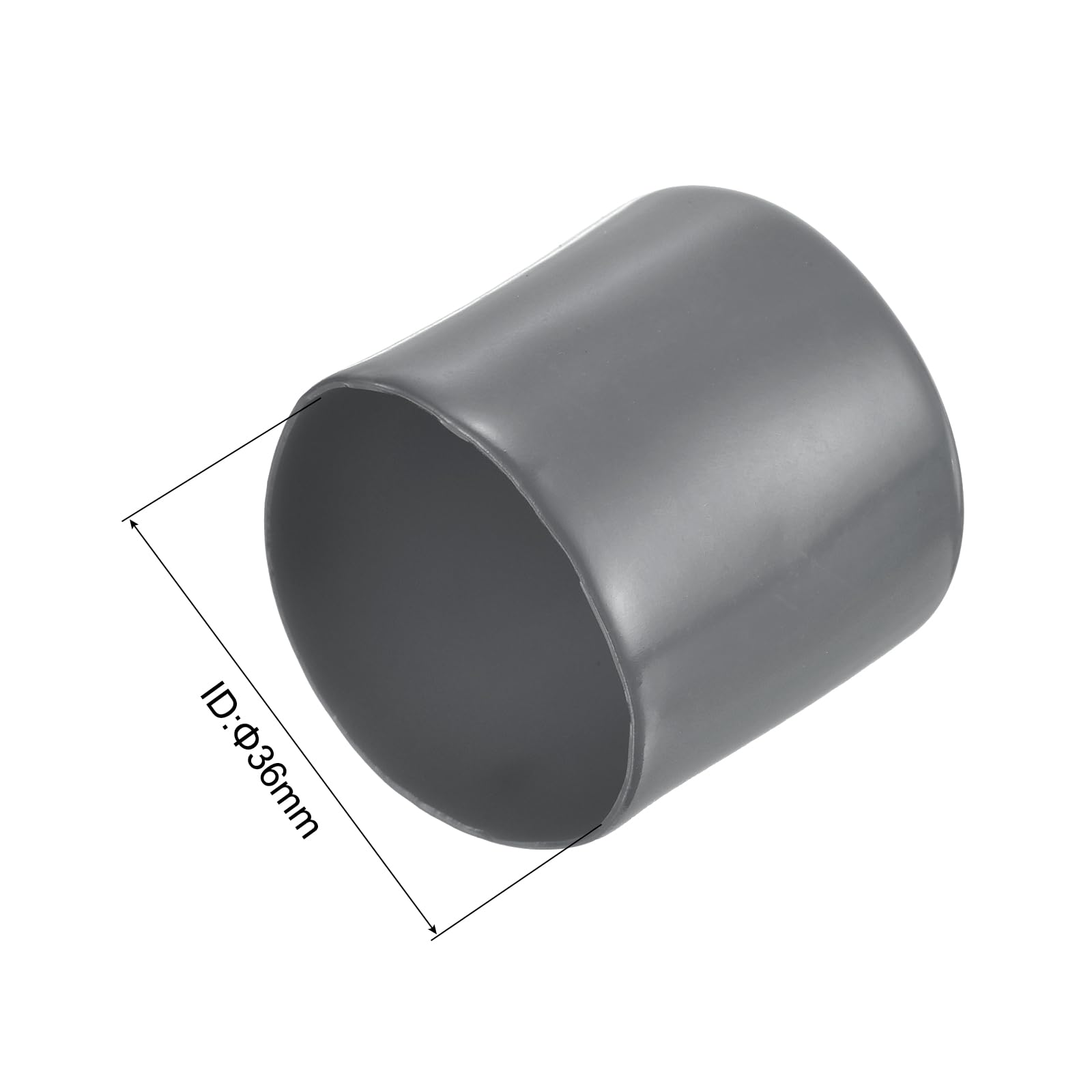 20pcs Rubber End Caps 36mm ID Vinyl Round Tube Bolt Cap Cover Thread Protectors Dark Grey