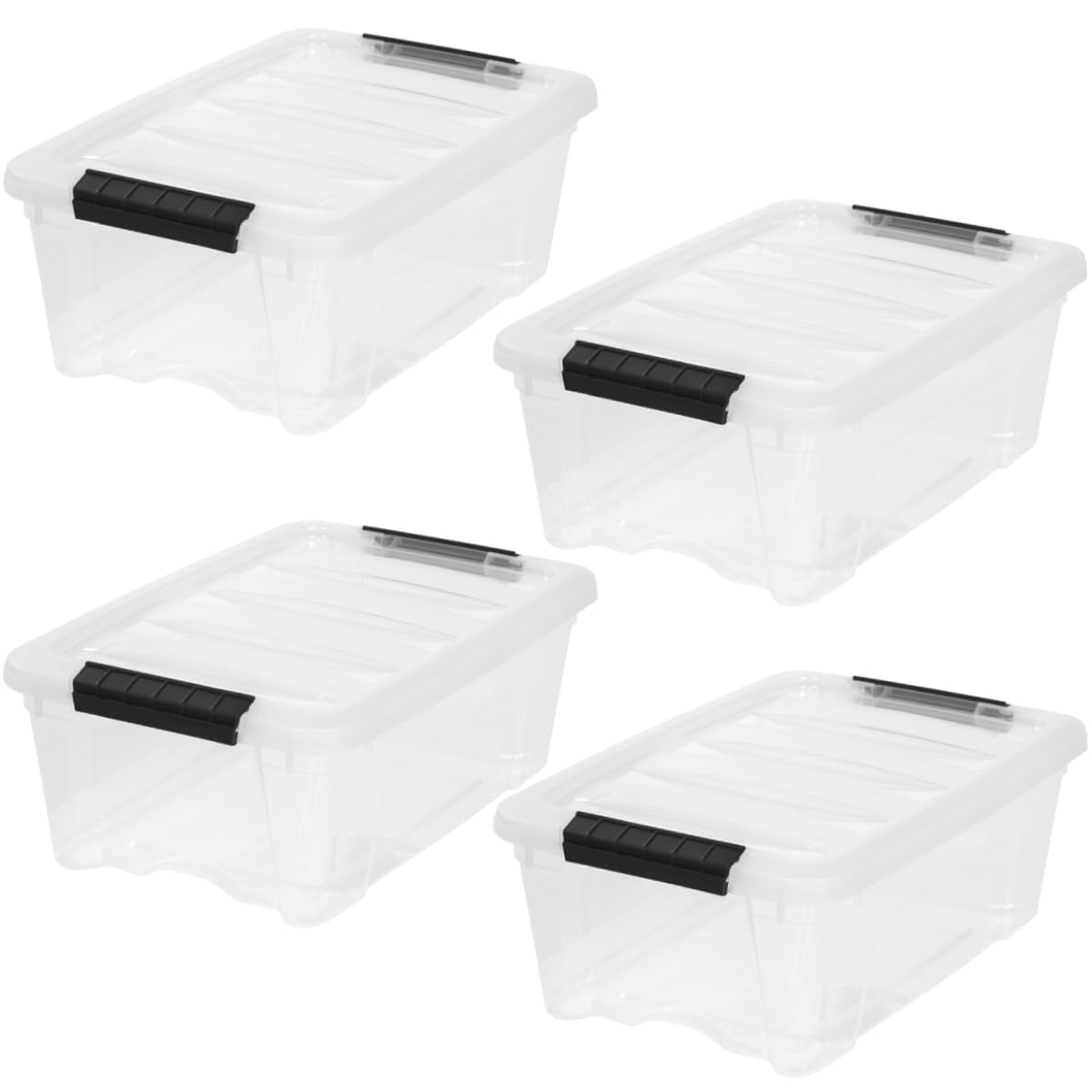 4 Pack 13 Quart Storage Bins with Lids (4 Count)