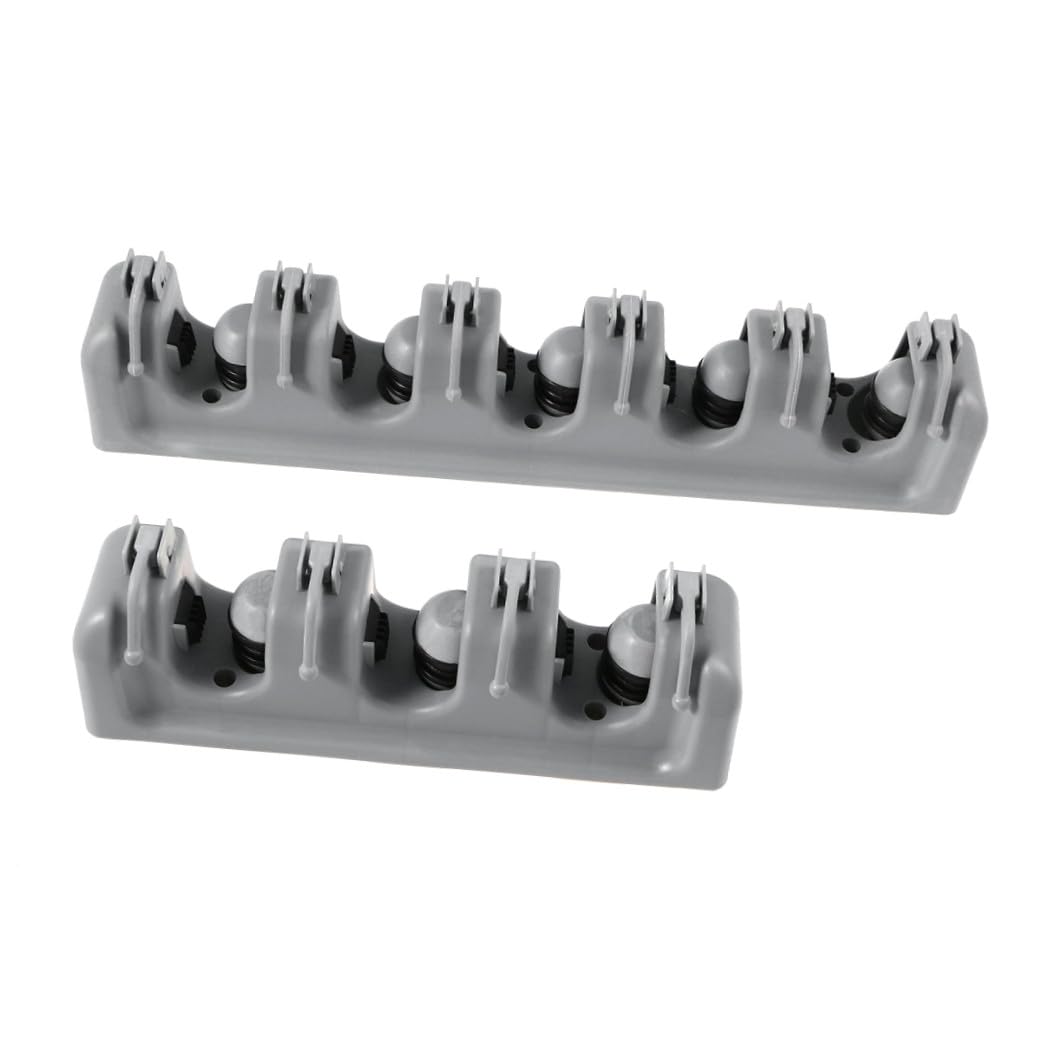 Umbrella Clip Mop Broom Holder Wall Mounted Storage Rack Ball Slots Hooks Garage Tool Storage Broom Wall Mount Grey