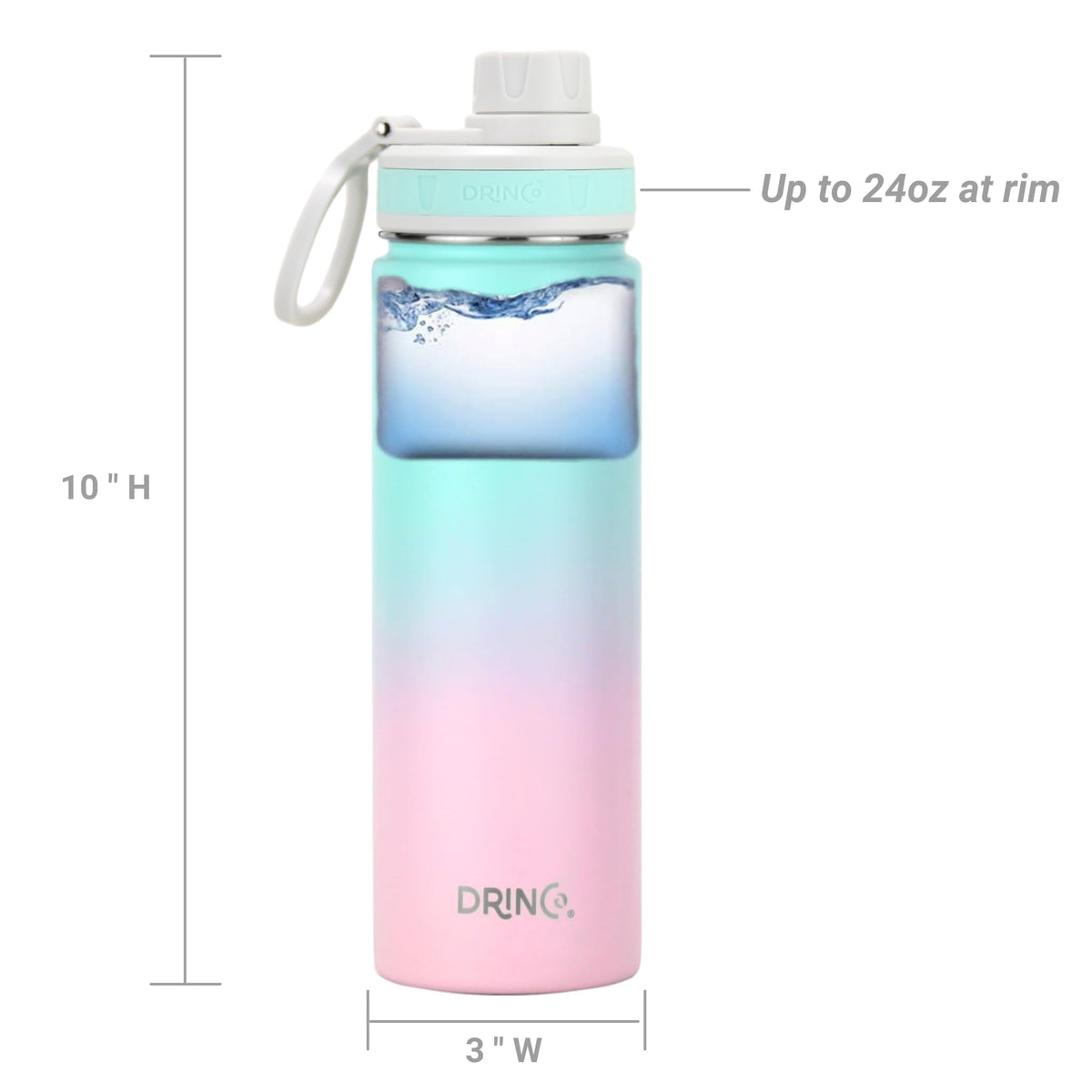 Stainless Steel Water Bottle Spout Lid Vacuum Insulated Double Wall Water Bottle Wide Mouth