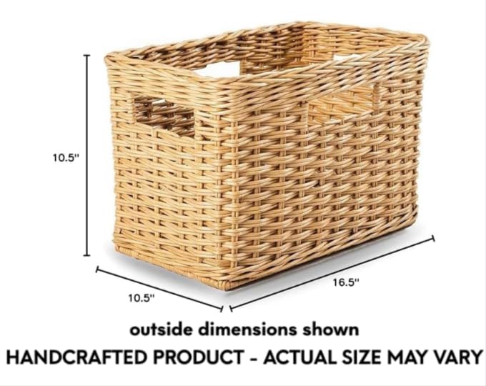 Tall Rectangular Wicker Storage Basket