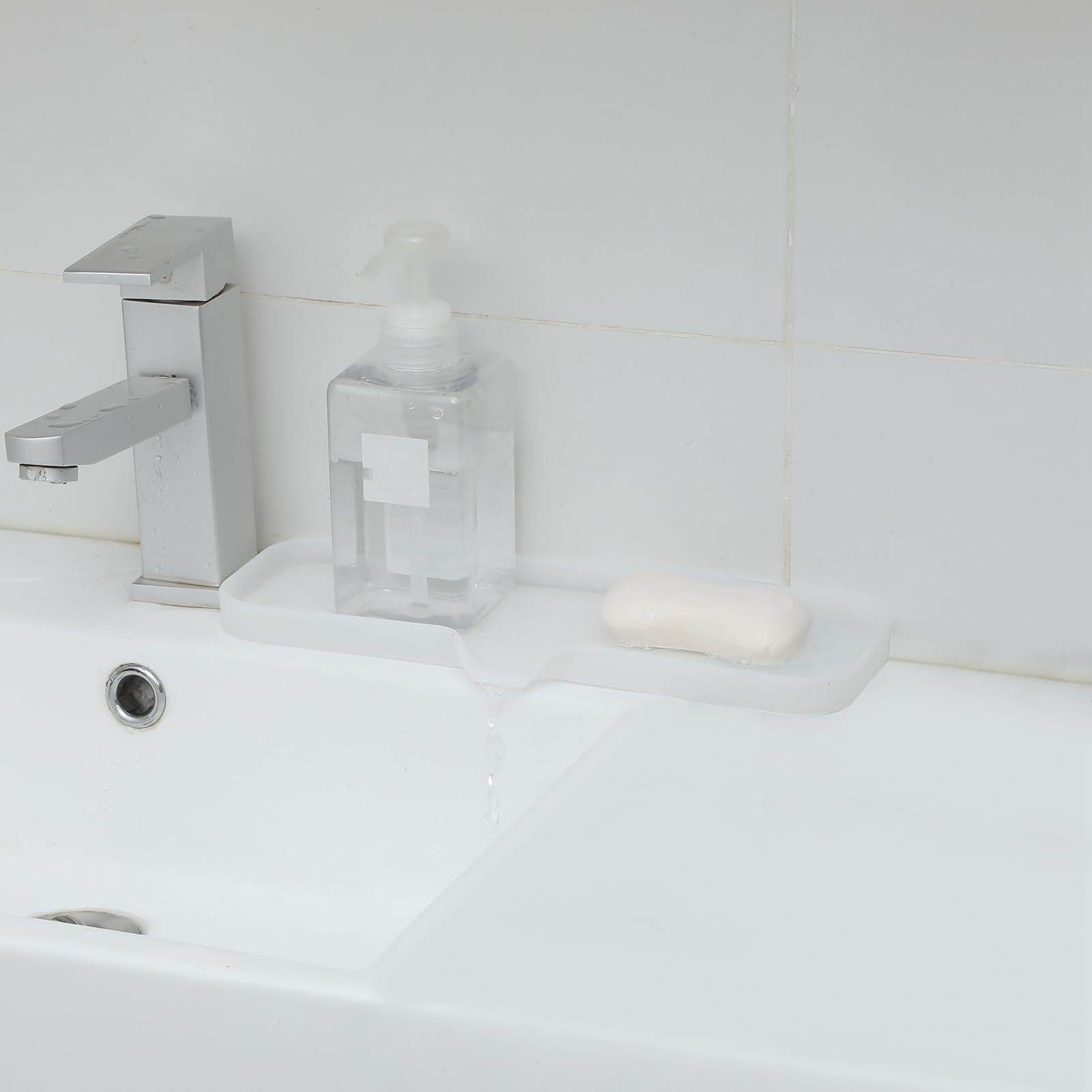 Silicone Soap Dish with Drain Spout