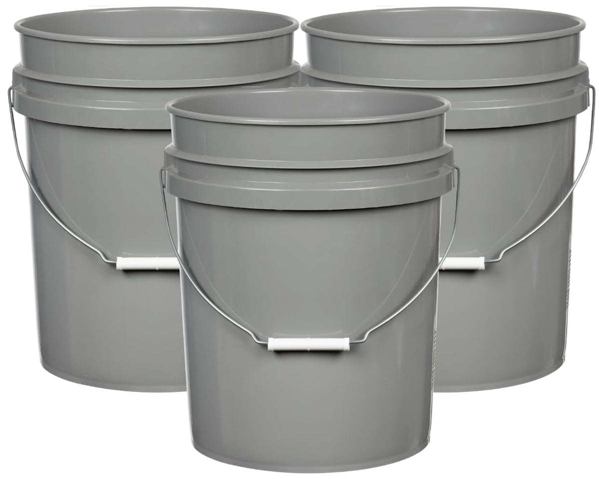 5 Gallon Premium HPDE Plastic Bucket (3 Count)