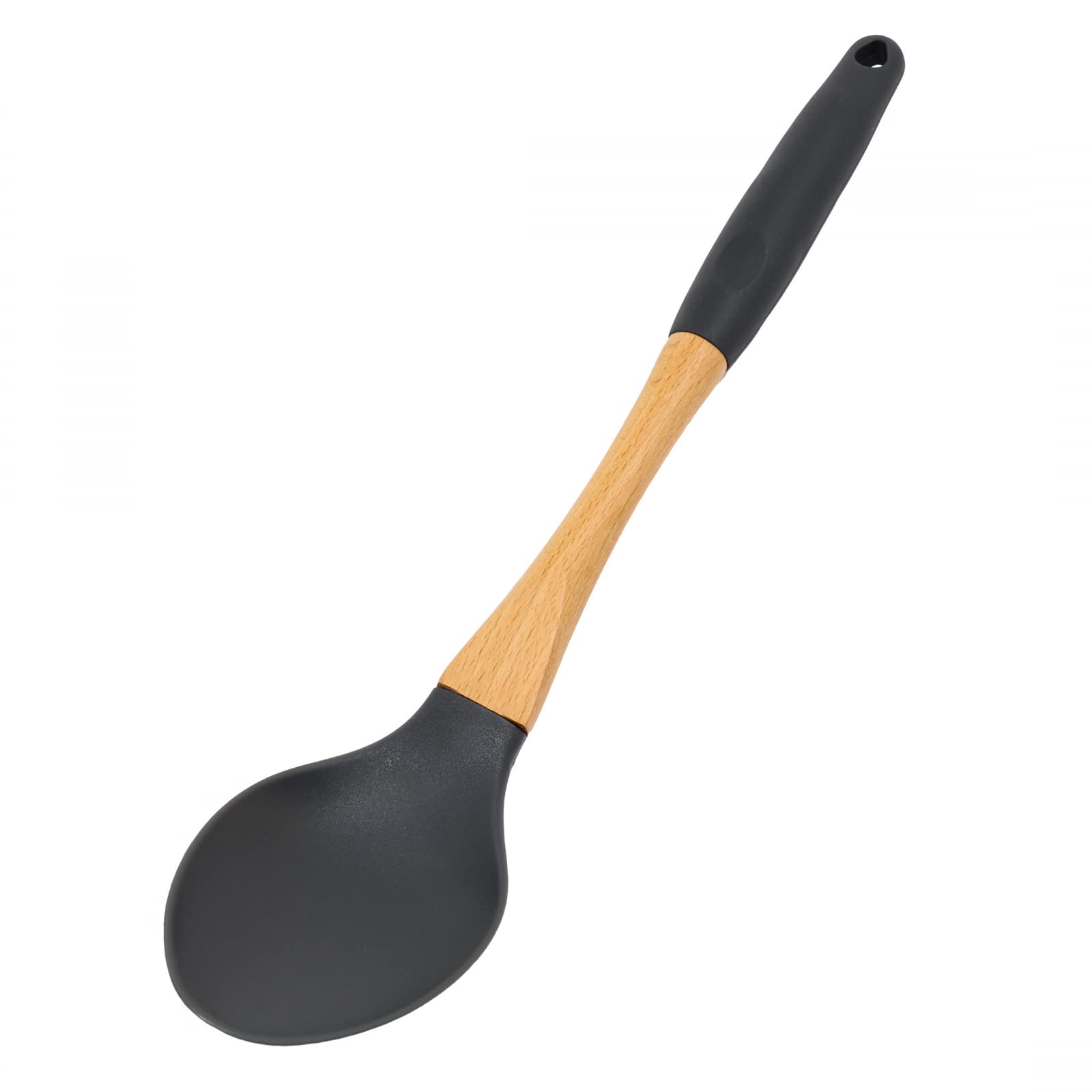 Grey Nylon Spoon with Wooden Handle Kitchen Utensils High Heat Resistance