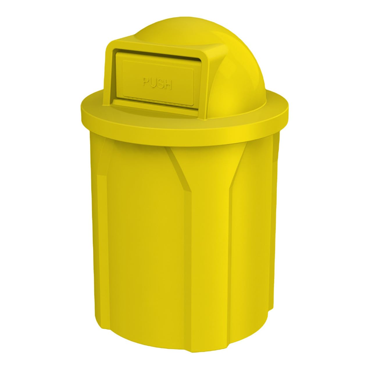 Campus Collection 42 Gallon Plastic Commercial Garbage Can with Push Lid