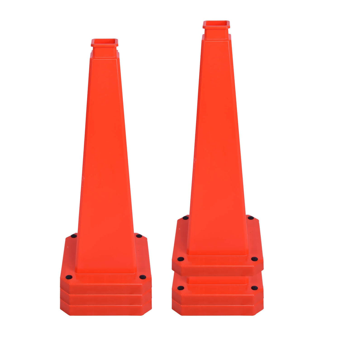 6 Pack 28 Inch Solid Orange Traffic Cone