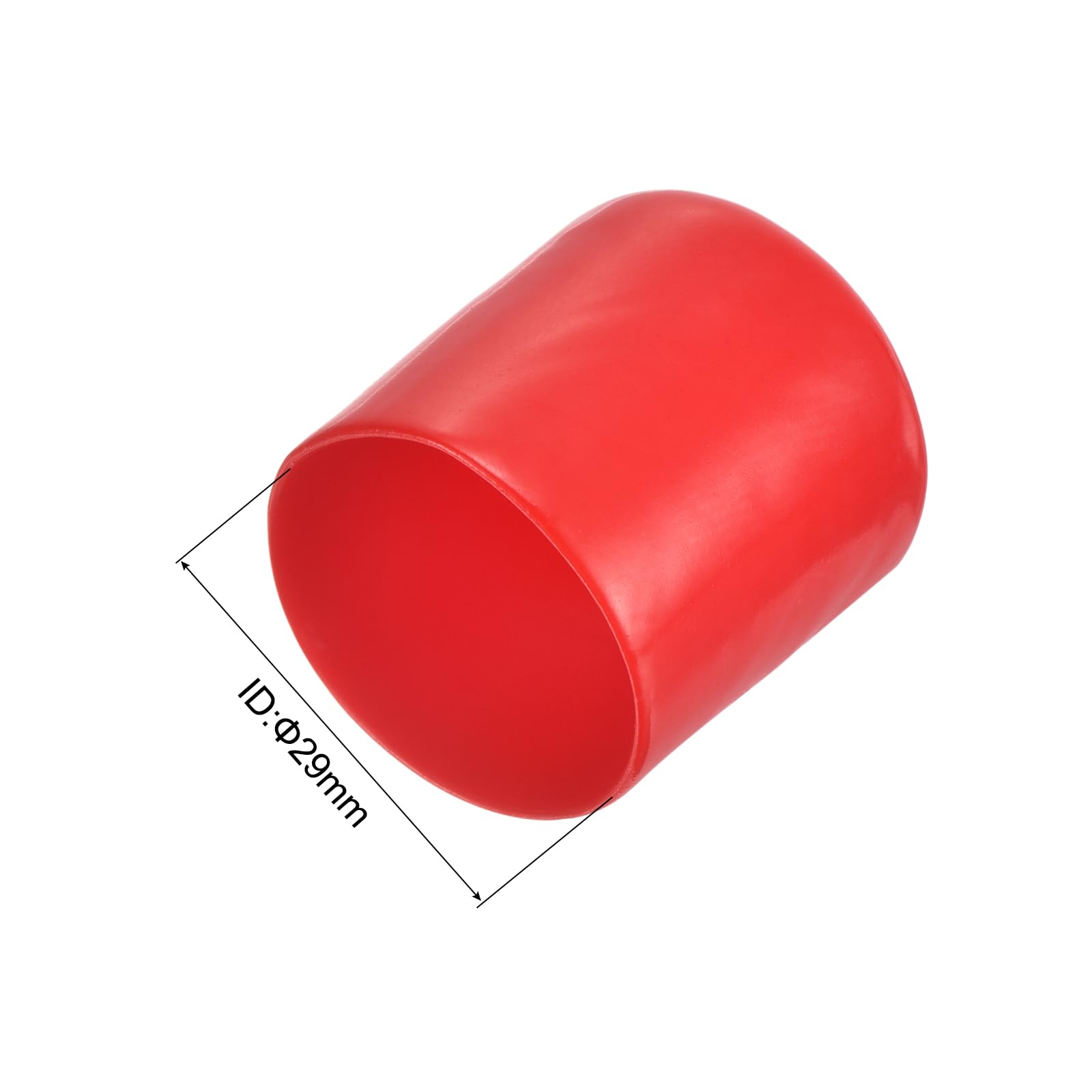 20pcs Rubber End Caps 29mm ID Vinyl Round Tube Bolt Cap Cover Thread Protectors Red