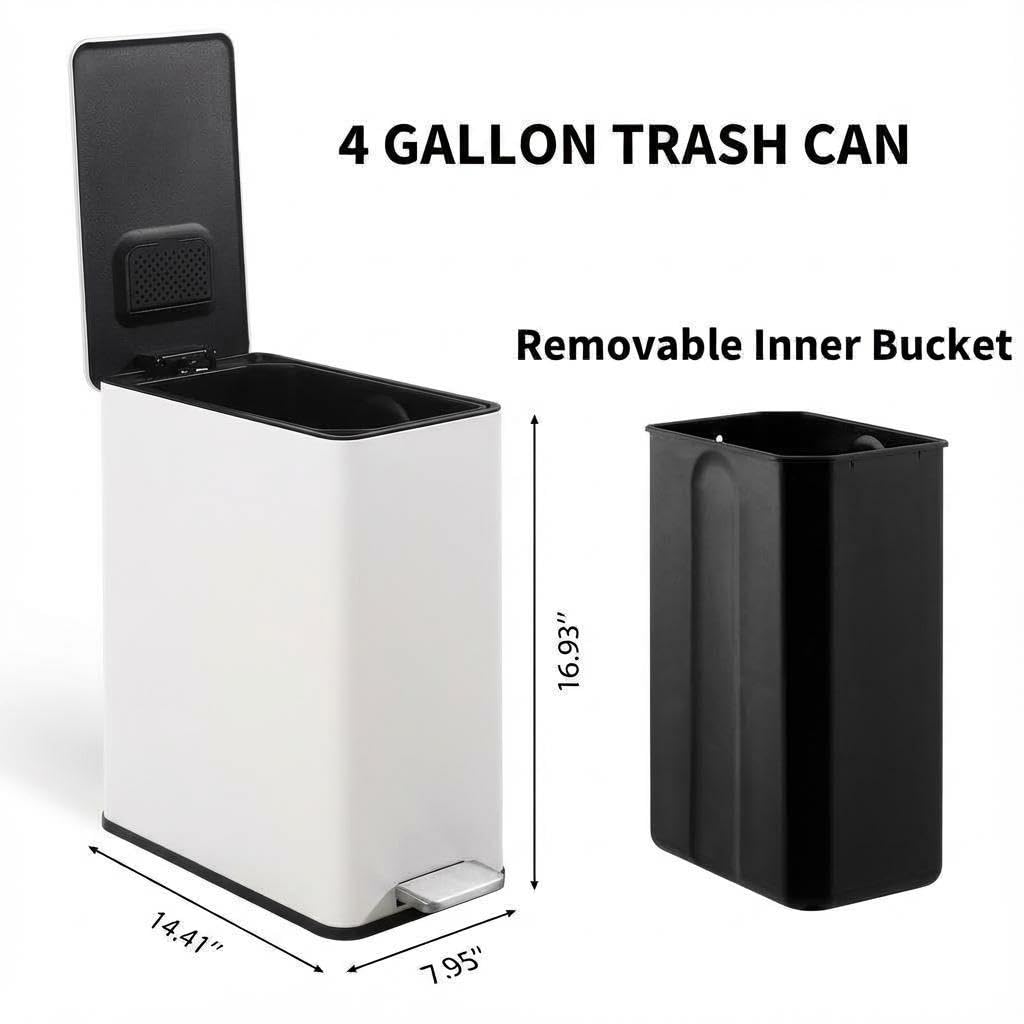 15 L Kitchen Step Trash Can