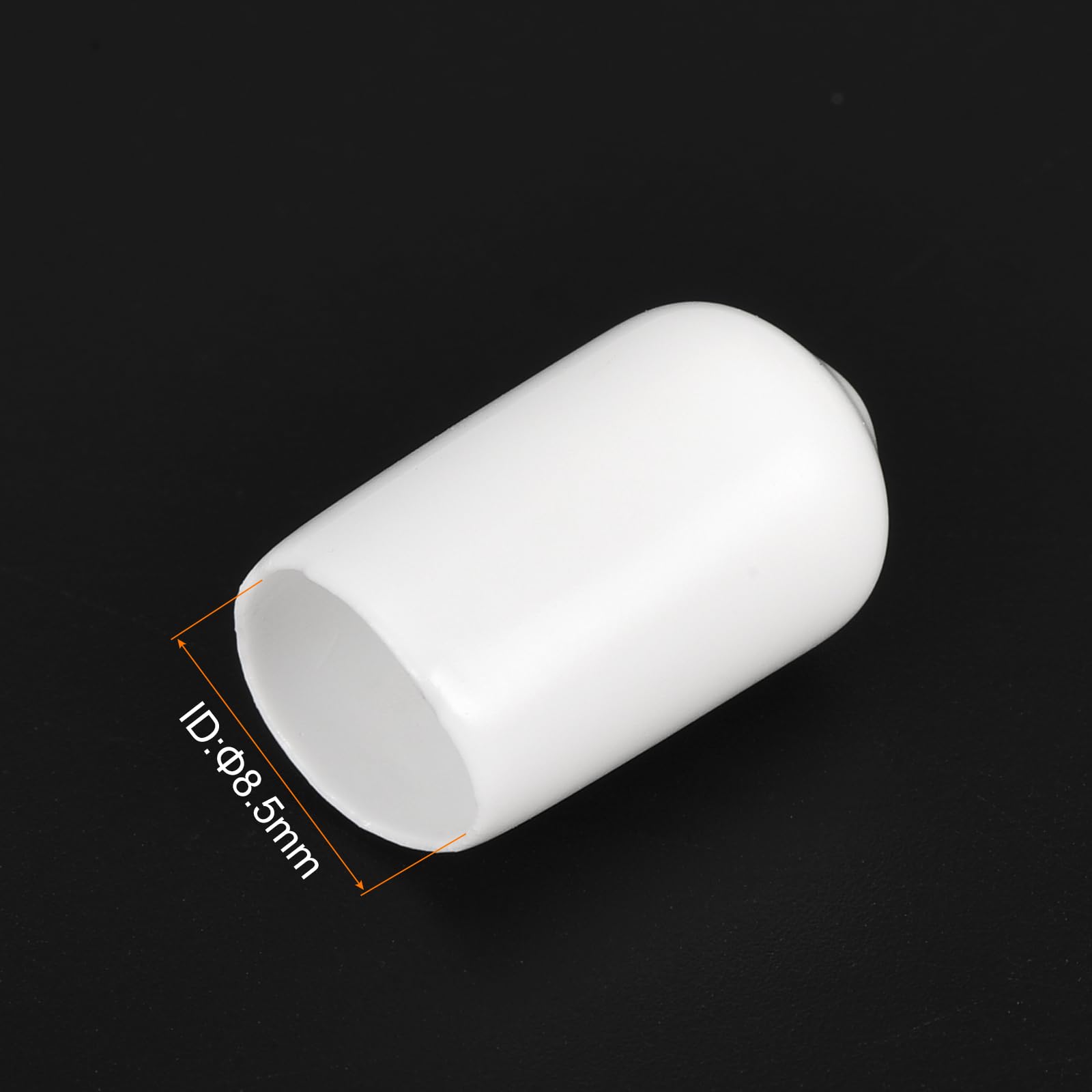 20pcs Rubber End Caps 8.5mm ID Vinyl Round End Cap Cover Screw Thread Protectors White