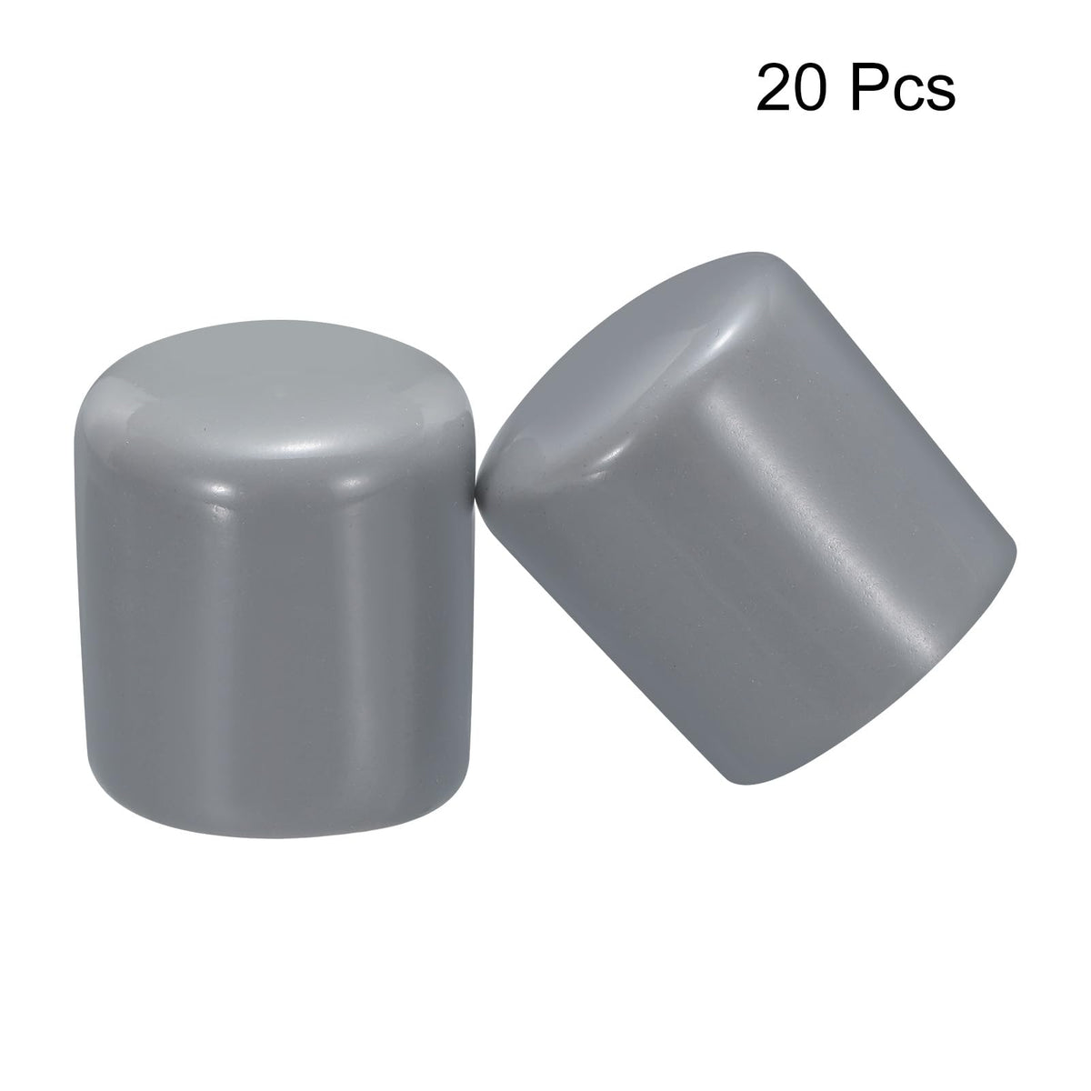 20pcs Rubber End Caps 30mm ID Vinyl PVC Round Tube Bolt Cap Cover Screw Thread Protectors Grey