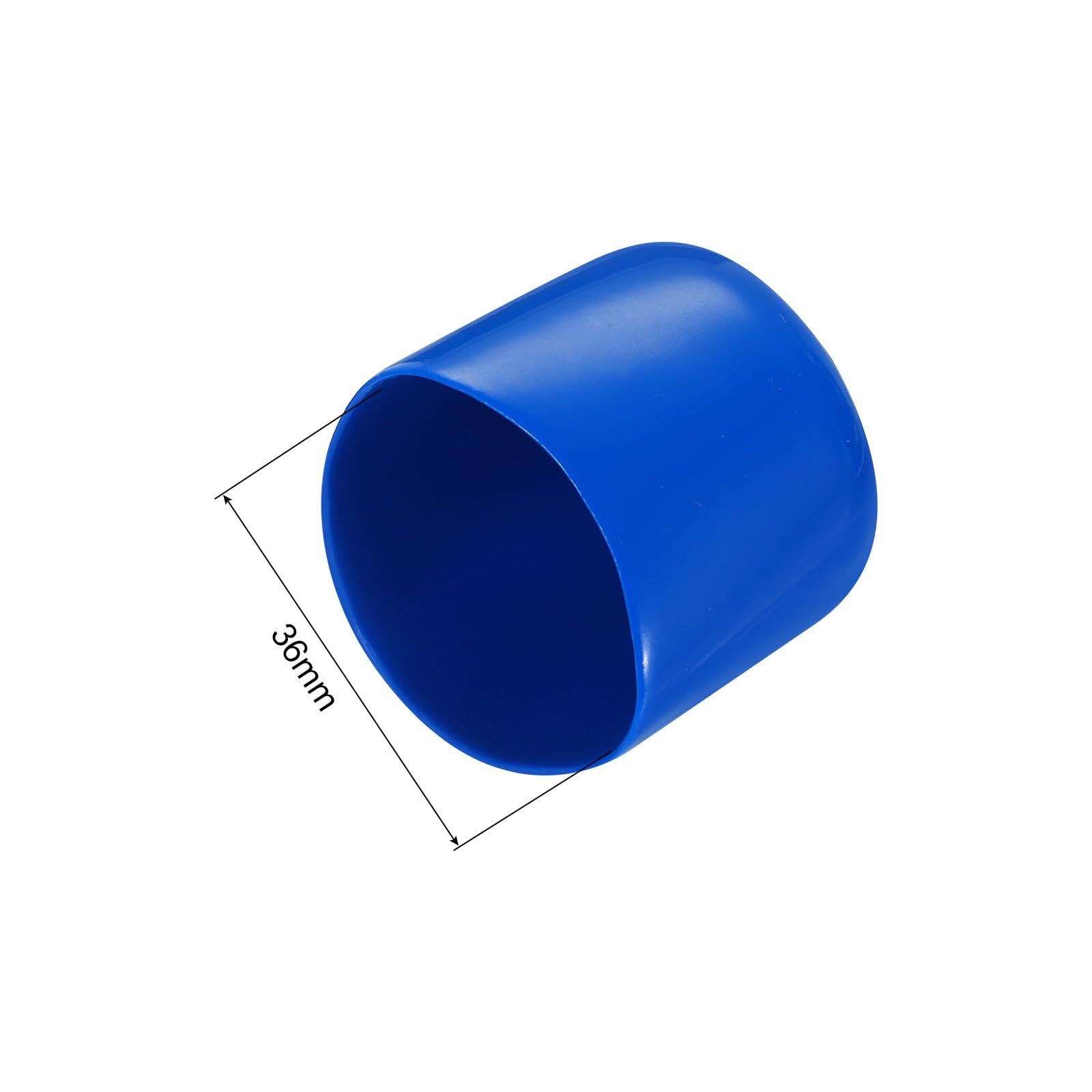 20pcs Rubber End Caps 36mm ID Vinyl PVC Round Tube Bolt Cap Cover Screw Thread Protectors Blue